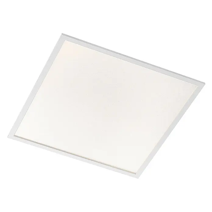Arcchio Einbaupanel Vinas - L x B x H: 62 x 62 x 9 cm - Quadratische LED-Panel-Leuchte mit weißer Streuscheibe und dünnem weiß/silbernem Rahmen.