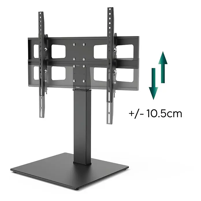 Hama TV-Ständer 00220911 schwenkbar höhenverstellbar 191 cm - 75" - Schwarzer, höhenverstellbarer TV-Ständer mit quadratischem Fuß und Montageplatte mit +/- 10,5 cm Verstellbereich.