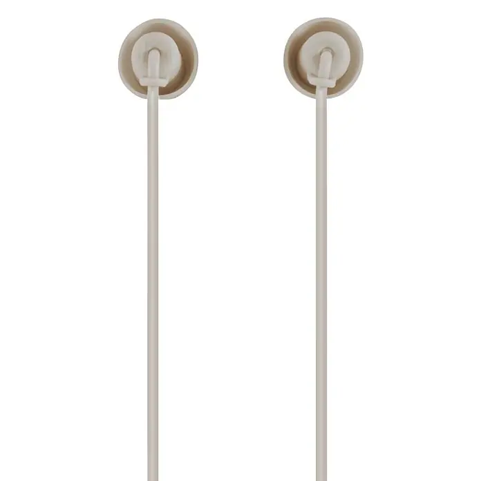 Hama Kopfhörer "Relax" In Ear - Sand - Zwei hellbeige Kunststoff-Zugstangen mit runden Hakenköpfen.