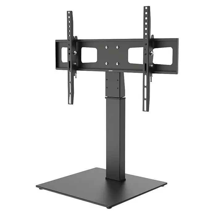 Hama TV-Ständer 00220911 schwenkbar höhenverstellbar 191 cm - 75" - Schwarzer Metall-TV-Bodenständer mit stabiler rechteckiger Basis und verstellbarer Mittelsäule für VESA-Halterung.