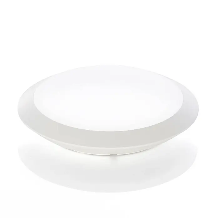 Lindby Außenwand- & Deckenleuchte Naira - weiß / opal, weiß / opal, IP65 - Transluzente weiße runde LED-Leuchte mit undurchsichtiger Basis.