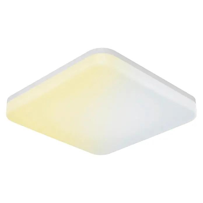Hama LED-Deckenleuchte Matter WLAN RGBW - L x B x H: 22 x 22 x 5 cm - Quadratische LED-Deckenleuchte mit weißem Rahmen und mattem Diffusor, zeigt einen warm- bis kaltweißen Lichtverlauf.