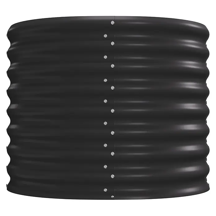 Vitavia Hochbeet Terra 630 - 82 x 82 x 63 cm, Zincalume®, Schwarz - Schwarzes Hochbeet aus Wellblech mit sichtbaren Schrauben entlang einer vertikalen Naht.