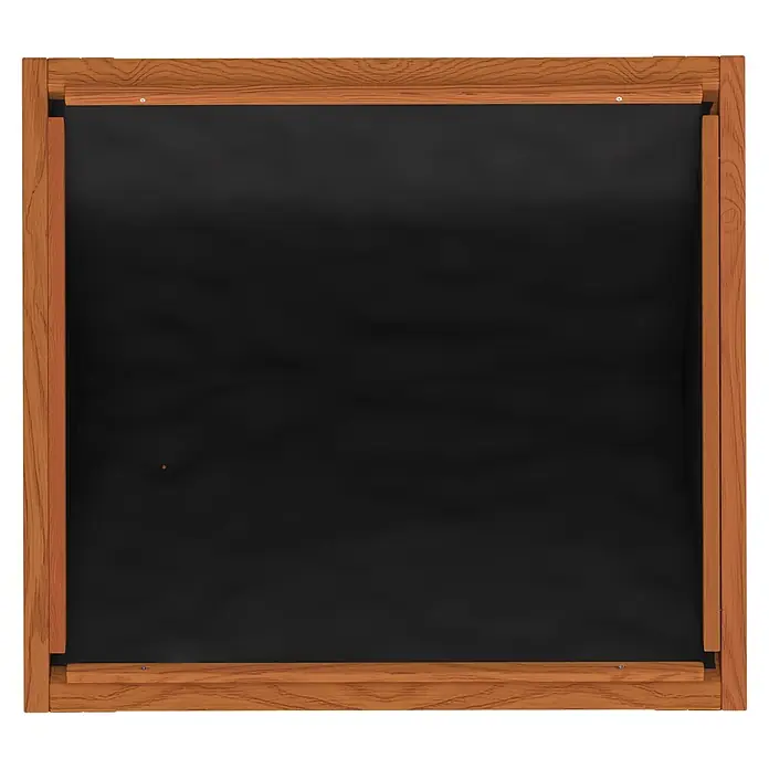 Dobar Hochbeet - L x B x H: 39 x 40 x 61 cm, Holz, Braun - Leere schwarze Tafel mit hellbraunem Holzrahmen, bereit zum Beschriften.