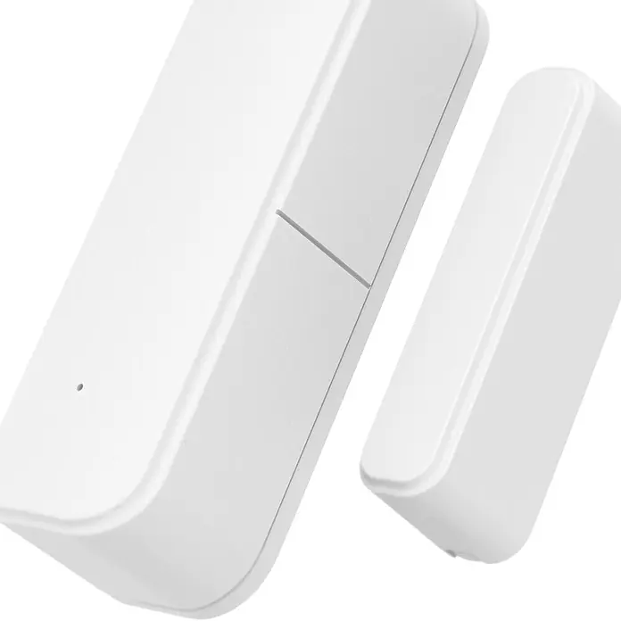 Hama Funk-Fensterkontakt 00176663 für Türen Fenster Garagen Zigbee magnetisch - Weiß - Zwei schlanke, weiße drahtlose Smart-Home-Kontaktsensoren aus Kunststoff.