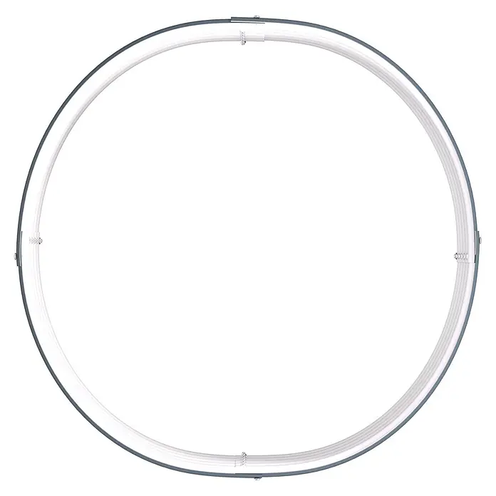 Vitavia Hochbeet Terra 401 - 82 x 82 x 40,1 cm, Zincalume®, Granit - Weiße ringförmige Leuchtstoffröhre mit grauen Verbindungen.