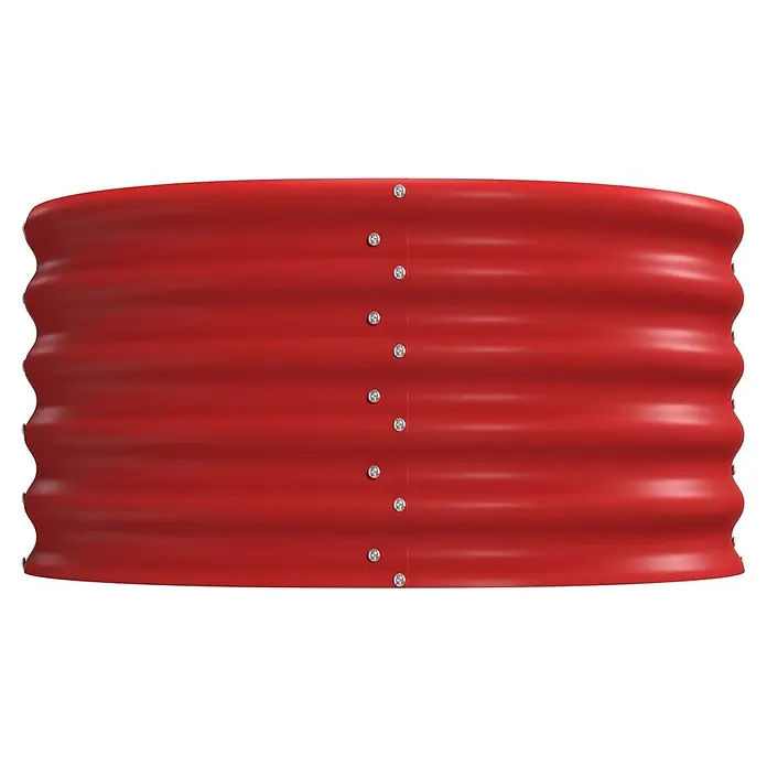Vitavia Hochbeet Terra 401 - 82 x 82 x 40,1 cm, Zincalume®, Rubin - Rotes, gewelltes Hochbeet aus Metall mit genieteter Naht.