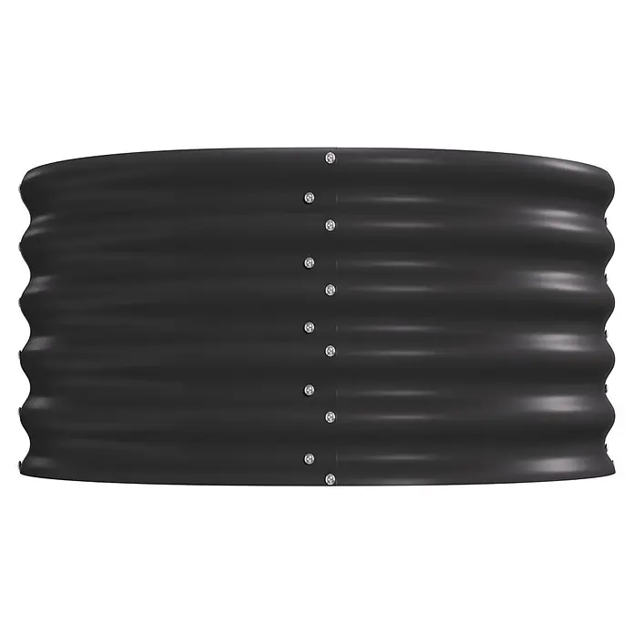 Vitavia Hochbeet Terra 401 - 82 x 82 x 40,1 cm, Zincalume®, Schwarz - Dunkelgraues gewelltes Metall-Hochbeet mit sichtbaren Schraubbefestigungen.