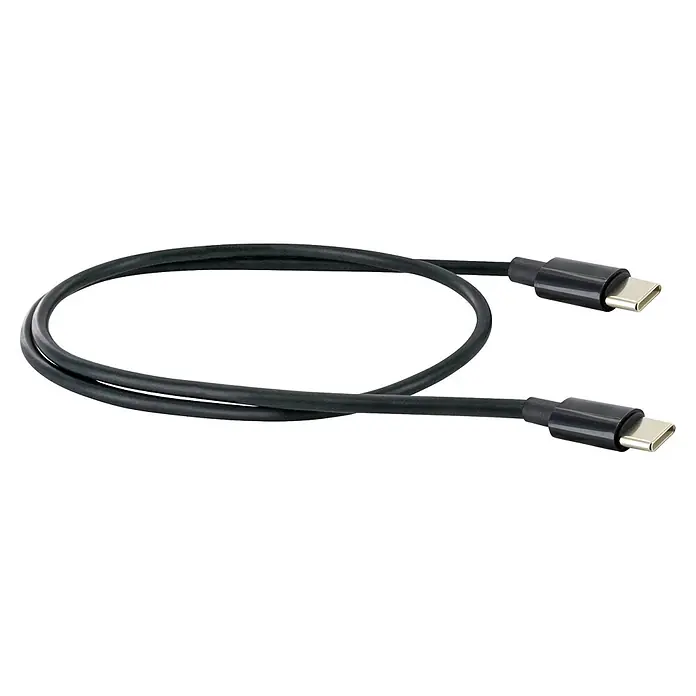 Schwaiger USB-Ladekabel 60W USB-C - Schwarz, Länge: 80 cm - Schwarzes USB-C-Kabel mit zwei USB-C-Anschlüssen zum Laden und zur Datenübertragung.