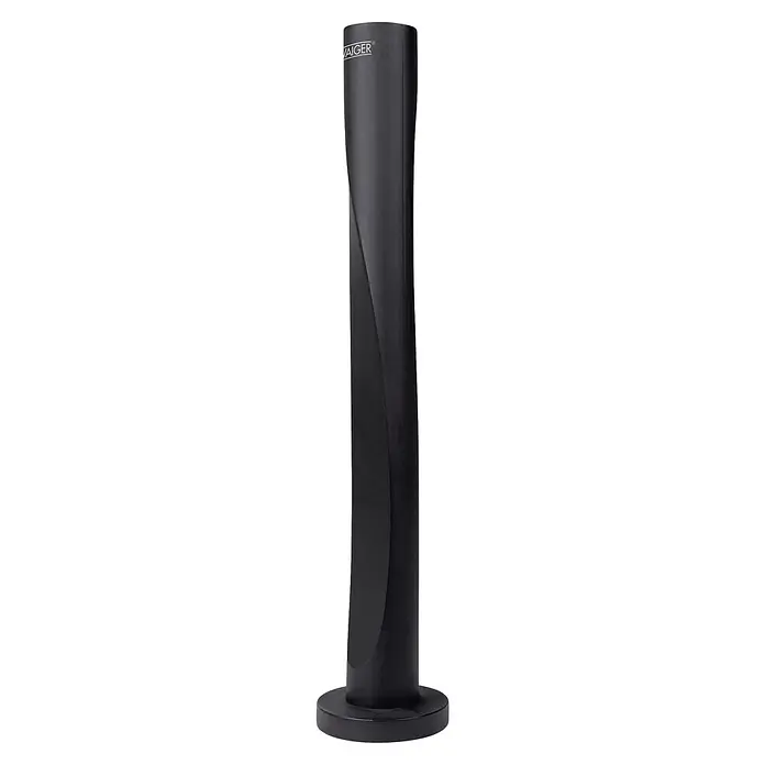 Schwaiger Antenne Aktiv für UKW & DAB+ Radio - Schwarz - Schwarze gedrehte Säule mit rundem Sockel und VAIGER®-Logo.
