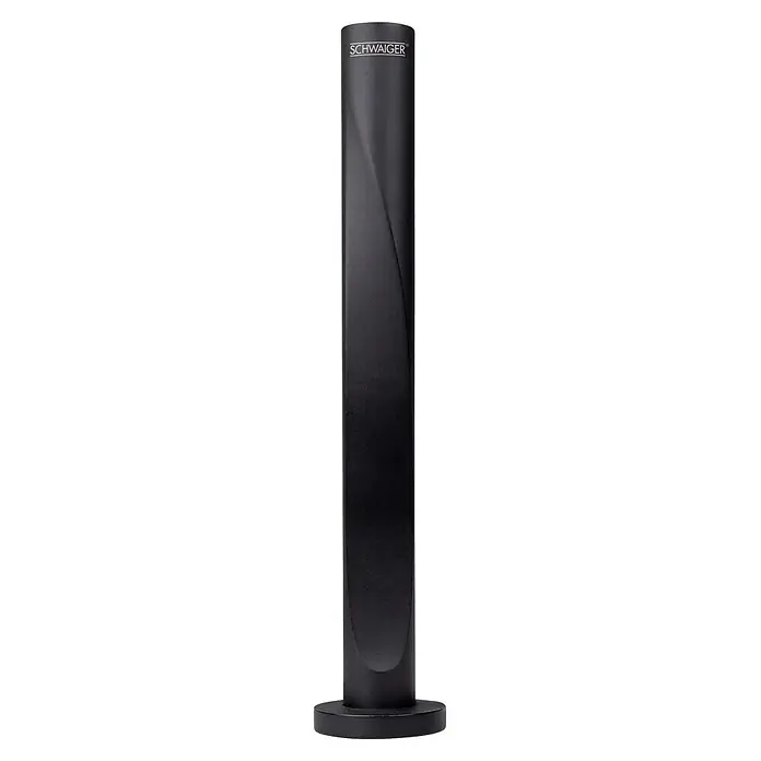 Schwaiger Antenne Aktiv für UKW & DAB+ Radio - Schwarz - Schwarze SCHWAIGER Zimmerantenne mit hohem, schlankem, gedrehtem zylindrischem Design und stabilem Rundfuß.