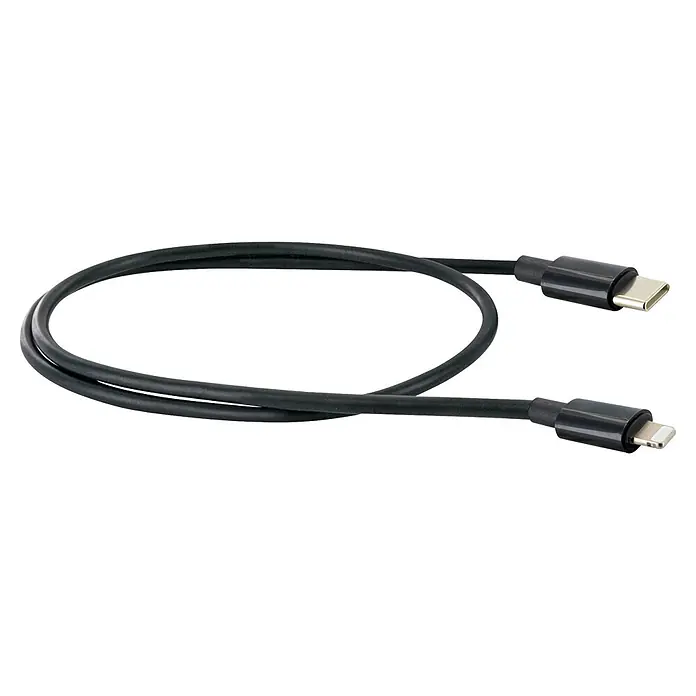 Schwaiger USB-Ladekabel USB-C auf Lightning - Schwarz, Länge: 80 cm - Schwarzes USB-C zu Lightning Kabel.