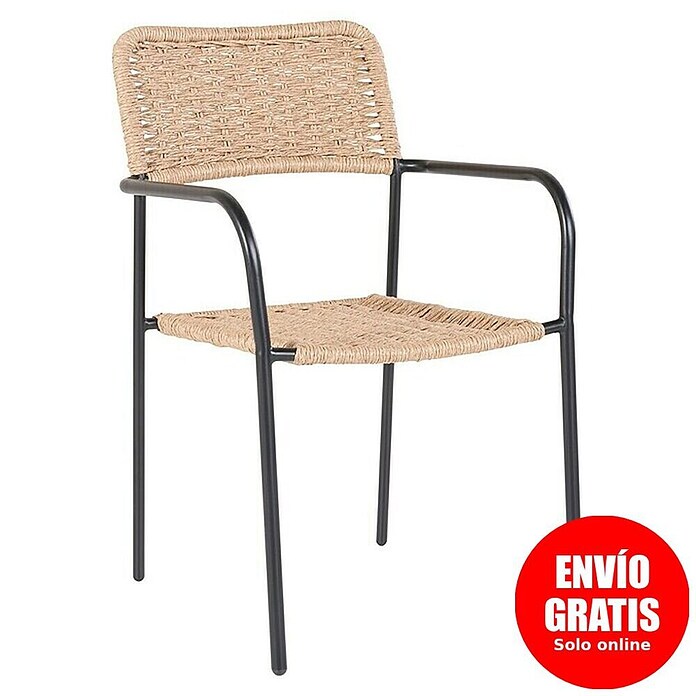 Silla de jardín Spire (L x An x Al: 58 x 52 x 84 cm, Marrón, Ratán sintético/Acero) | BAUHAUS