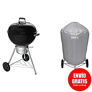 Weber Barbacoa redonda con tapa Original Kettle Premium + Funda (Diámetro de la superficie de la parrilla: 57 cm, Negro)