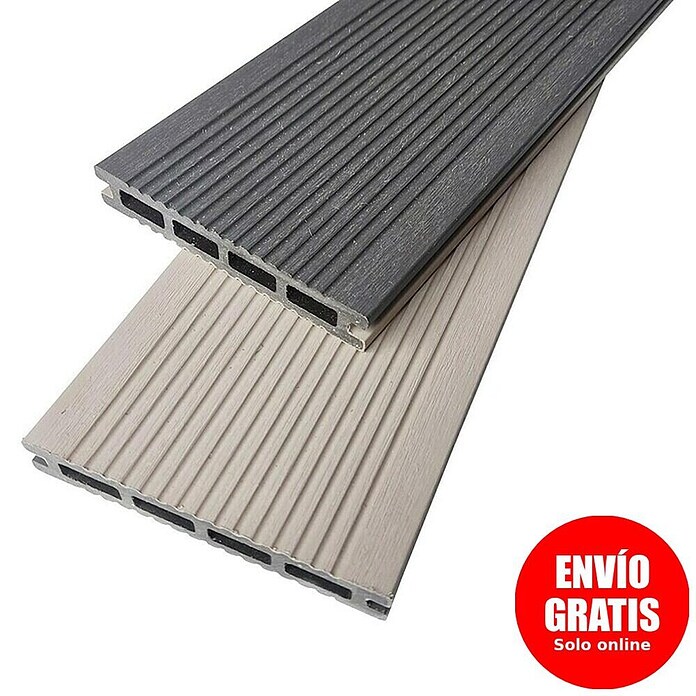Dioco Tablón para terraza WPC Durafloor (L x An x Es: 220 x 14 x 2,3 cm, Arena/Gris, 1 ud.) | BAUHAUS