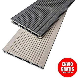 Dioco Tablón para terraza WPC Durafloor (L x An x Es: 220 x 14 x 2,3 cm, Arena/Gris, 1 ud.)