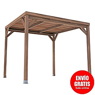 Pérgola Ondara (L x An x Al: 300 x 300 x 250 cm, Madera, Con techo)