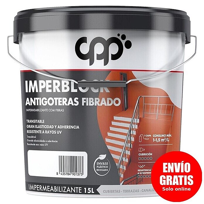 CPP Impermeabilizante fibrado Imperblock (Blanco, 15 l) | BAUHAUS