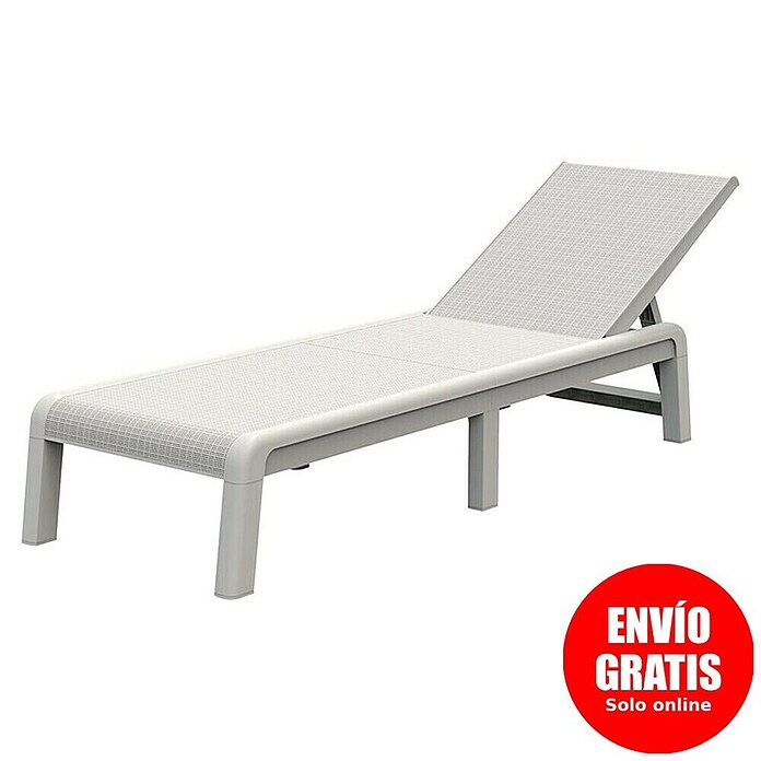Keter Tumbona de jardín Mallorca (An x Pr: 58 x 187 cm, Blanco, Plástico, Respaldo regulable) | BAUHAUS