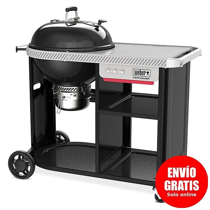 Weber Barbacoa redonda con tapa Premium (Diámetro de la superficie de la parrilla: 57 cm, Negro) | BAUHAUS