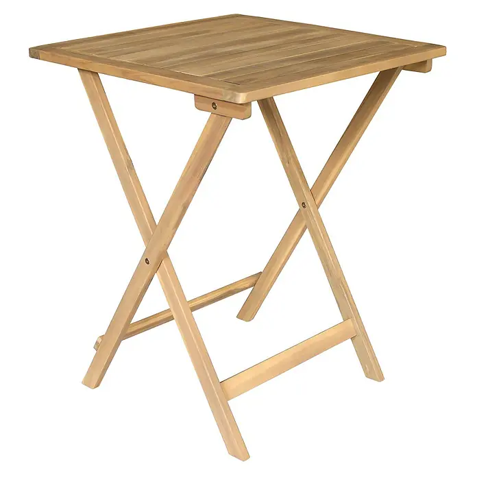 Happy Garden Gartentisch-Set BENAGIL - Gesamtumfang: 3 -tlg., Akazie - Hellbrauner Klapptisch aus Holz mit Lattenplatte und X-förmigen Beinen.