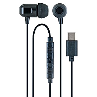 Schwaiger In Ear Kopfhörer In-Ear Kopfhörer mit USB-C Stecker & Kabelmikrofon (Schwarz)