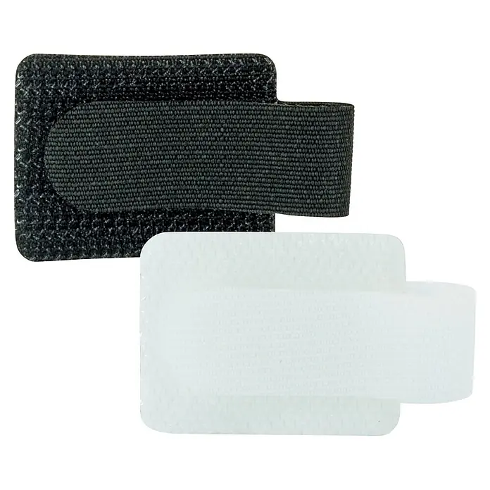 Schwaiger Klett-Kabelbinder Klett-Kabelclips zur Wandbefestigung - 5 x Weiß, 5 x Schwarz - Zwei elastische Gurte mit Klettverschluss, einer schwarz, einer weiß, zur sicheren Befestigung.
