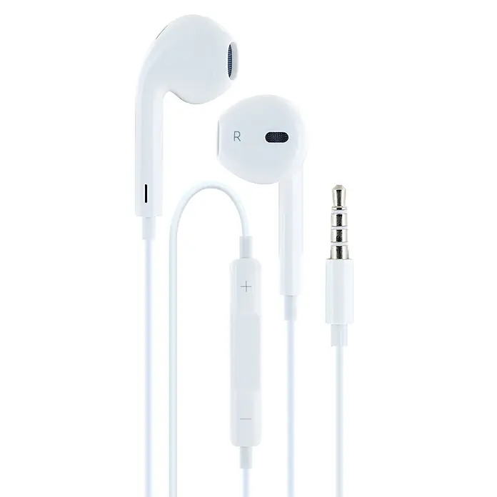 Schwaiger In Ear Kopfhörer In-Ear Kopfhörer mit 3,5 mm Klinken-Stecker - Weiß - Weiße kabelgebundene Ohrhörer mit In-Line-Fernbedienung zur Lautstärkeregelung und 3,5-mm-Klinkenstecker.