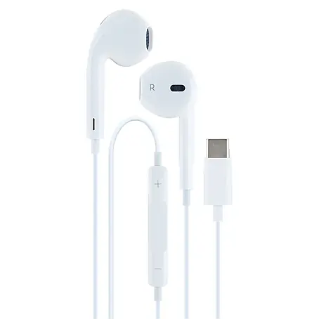 Schwaiger  In Ear Kopfhörer In-Ear Kopfhörer mit USB-C Stecker & Kabelmikrofon – Weiß