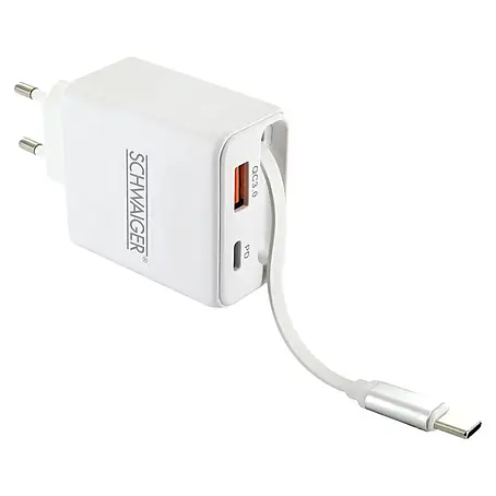 Schwaiger  USB-Ladeadapter 230V 30W USB-A, USB-C