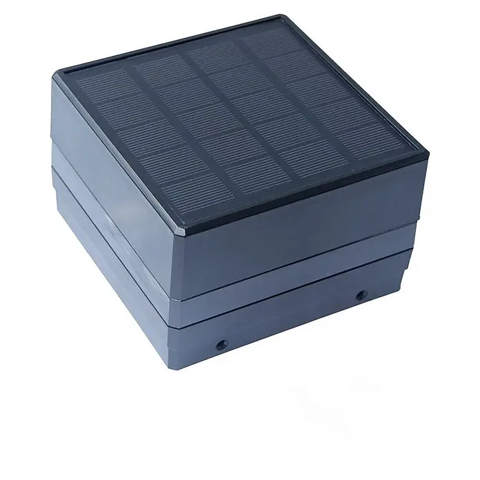 Home Deluxe Sichtschutzelement CALLUX COVER Menge: 1 - Kunststoff, Schwarz - Dunkelgraues rechteckiges Solargerät mit integriertem schwarzem Solarpanel.