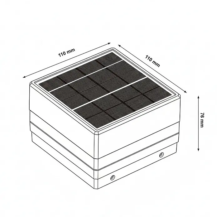 Home Deluxe Sichtschutzelement CALLUX COVER Menge: 1 - Kunststoff, Schwarz - Weißes quadratisches Solarpanel-Gerät mit Solarmodulen oben, 110x110x76 mm.