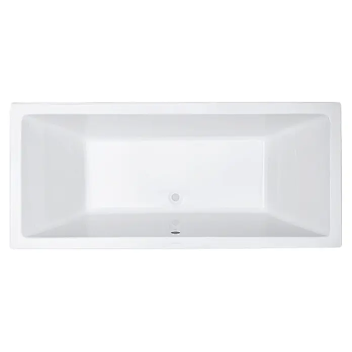 Camargue Badewanne St. Martin - 180 x 80 cm, Sanitäracryl, Weiß - Weisse rechteckige Badewanne mit einem Abfluss in der Mitte, die sich ideal für ein entspannendes Bad eignet.
