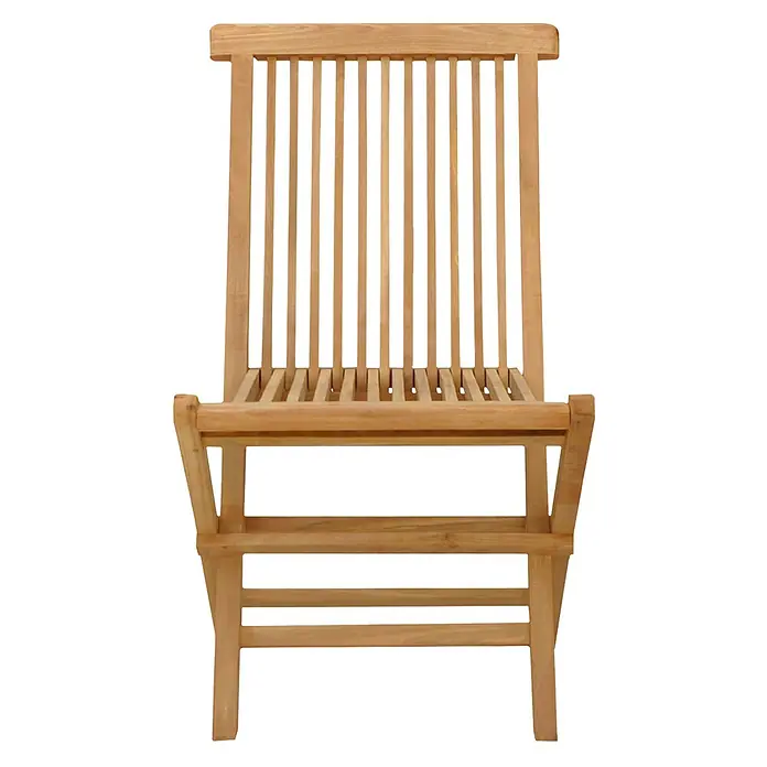 Teakholz-Gartenmöbel LOMBOK - ovaler ausziehbarer Tisch - 10 Plätze -  - Klappbarer Stuhl aus natürlichem Teakholz mit Lattenrost.