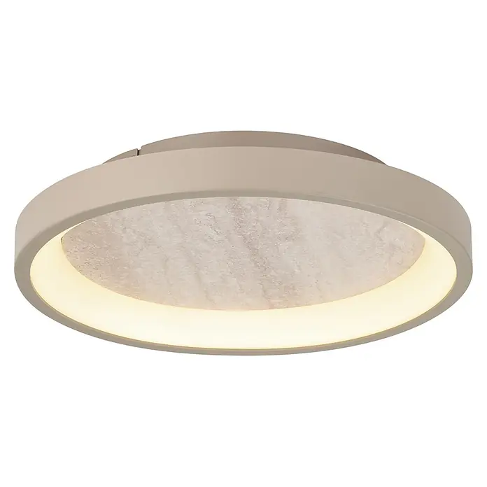 Eglo LED-Deckenleuchte rund Soft Beige - Ø x H: 30 x 14,5 cm, Sandfarben - Runde beige Deckenleuchte mit strukturierter Innenfläche und beleuchtetem Ring.