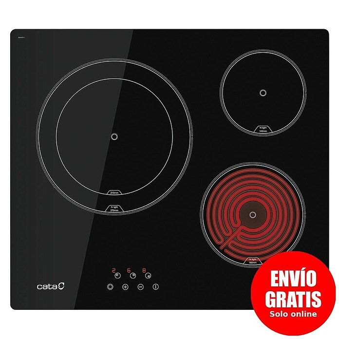 Cata Placa de cocción vitrocerámica TD 6003 BK (L x An: 52 x 59 cm, Número de fogones estándar: 3 ud.) | BAUHAUS