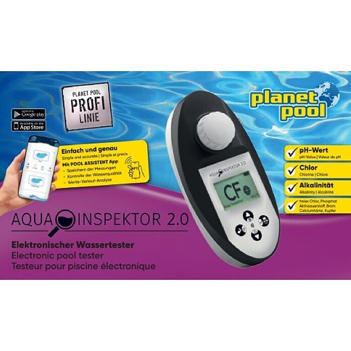 Elektronski tester kisika in pH-ja Aqua Inspector  (Število potrebnih baterij: 2 kos, Na baterije) | 8348 - Wasseranalyse | ICIC - Pools / Whirlpools Zubehör | ICI - Pools & Zubehör | IC - Freizeit im Garten | I - Stadtgarten | BAUHAUS