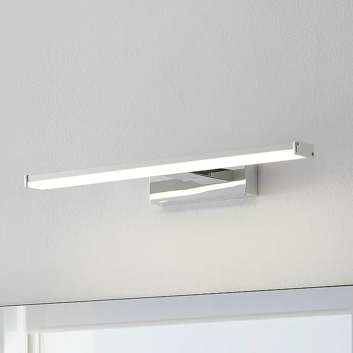 Eglo LED-Spiegelleuchte Galenzana-E - 7,4 W, L x B x H: 12 x 40 x 4 cm, Chrom, Neutralweiß - Lineare LED-Spiegelleuchte aus Chrom mit hellem, weißem Licht.