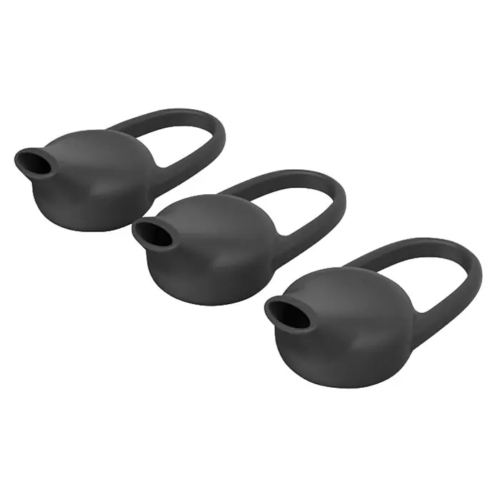 Hama Headset MyVoice Essential Bluetooth - Schwarz - Drei schwarze Silikon-Ohrstöpsel mit integrierten Ohrhaken für sicheren Halt.