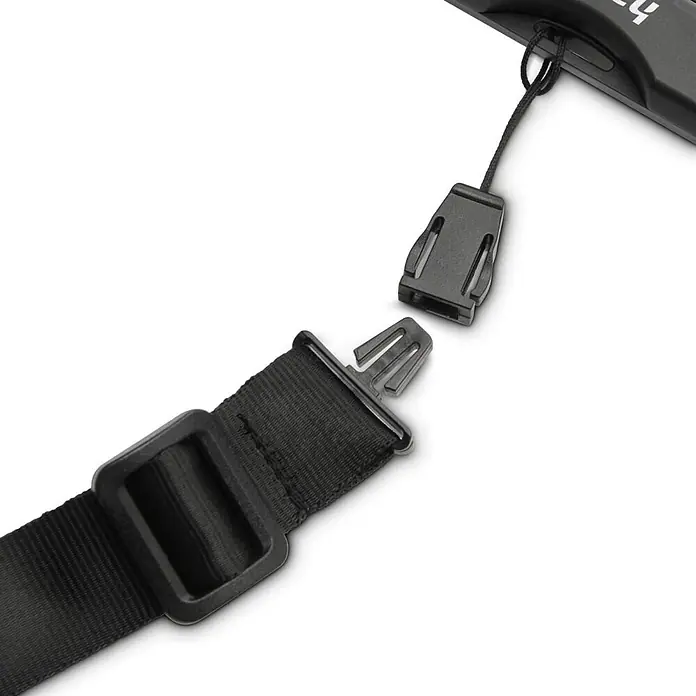 Hama Handyhalter 00019858 bis 67" IPX8 Unterwasserhülle zum Umhängen - Schwarz - Schwarzer Gurt mit Schnellverschluss, getrennt von seinem Gegenstück an einer Schnur, zum Befestigen oder Anbringen.