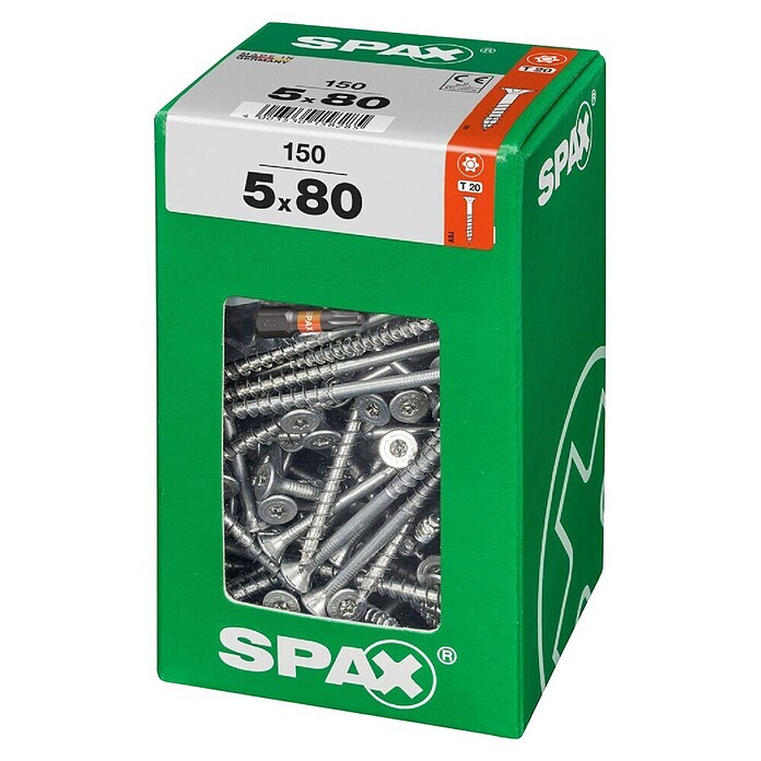 Spax T-Star plus Univerzalni vijak T-Star plus  (Ø x Do: 5 x 80 mm, Površina WIROX, T-Star plus, 150 kos) | 1046 - Mehrzweckschrauben verpackt | AADB - Schrauben verpackt | AAD - Kleineisenwaren | AA - Eisenwaren | A - Eisenwaren | BAUHAUS