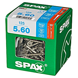 Spax T-Star plus Vijak z vgrezno glavo nerjaveči (Ø x Do: 5 x 60 mm, Nerjavno jeklo, 125 kos, Delni navoj)
