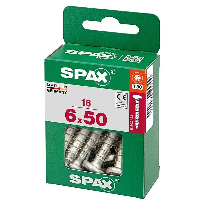 Spax Vijak z lečasto glavo  (6 x 50 mm, Pocinkano, 16 kos, TX za pogone Torx) | 1046 - Mehrzweckschrauben verpackt | AADB - Schrauben verpackt | AAD - Kleineisenwaren | AA - Eisenwaren | A - Eisenwaren | BAUHAUS