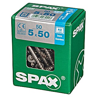Spax T-Star plus Vijak z vgrezno glavo nerjaveči (Ø x Do: 5 x 50 mm, Nerjavno jeklo, 50 kos, Delni navoj)