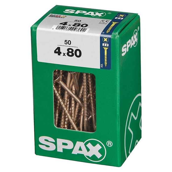 Spax Univerzalni vijak  (4 x 80 mm, Celotni navoj, 50 kos) | 1046 - Mehrzweckschrauben verpackt | AADB - Schrauben verpackt | AAD - Kleineisenwaren | AA - Eisenwaren | A - Eisenwaren | BAUHAUS