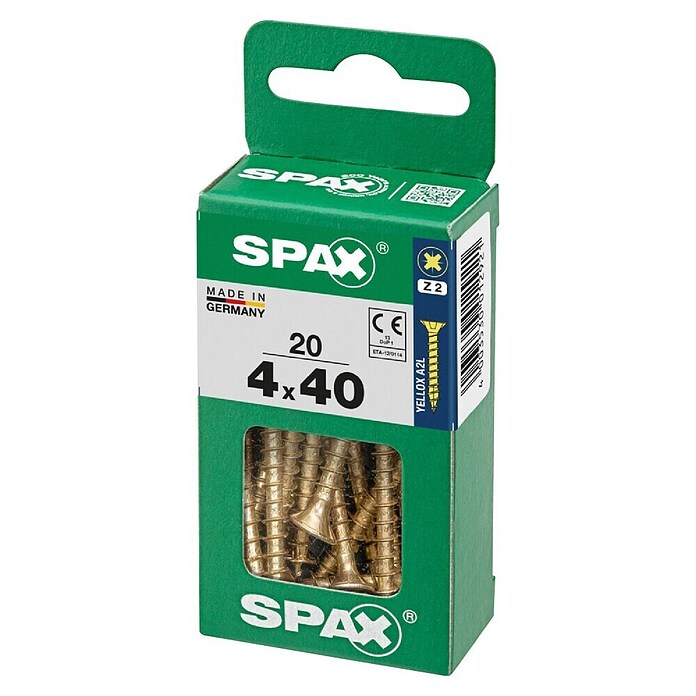 Spax Univerzalni vijak  (4 x 40 mm, Celotni navoj, 20 kos) | 1046 - Mehrzweckschrauben verpackt | AADB - Schrauben verpackt | AAD - Kleineisenwaren | AA - Eisenwaren | A - Eisenwaren | BAUHAUS