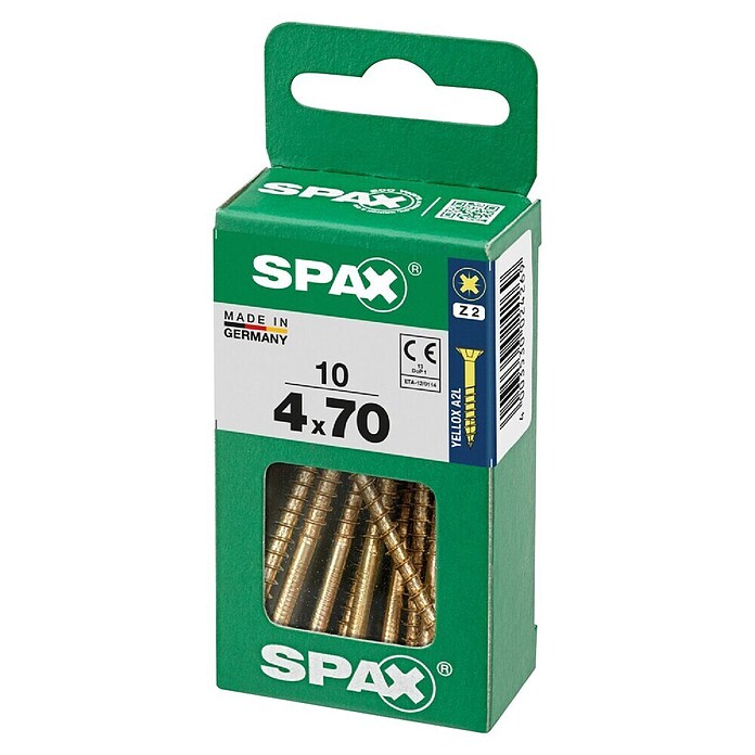 Spax Univerzalni vijak  (4 x 70 mm, Celotni navoj, 10 kos) | 1046 - Mehrzweckschrauben verpackt | AADB - Schrauben verpackt | AAD - Kleineisenwaren | AA - Eisenwaren | A - Eisenwaren | BAUHAUS
