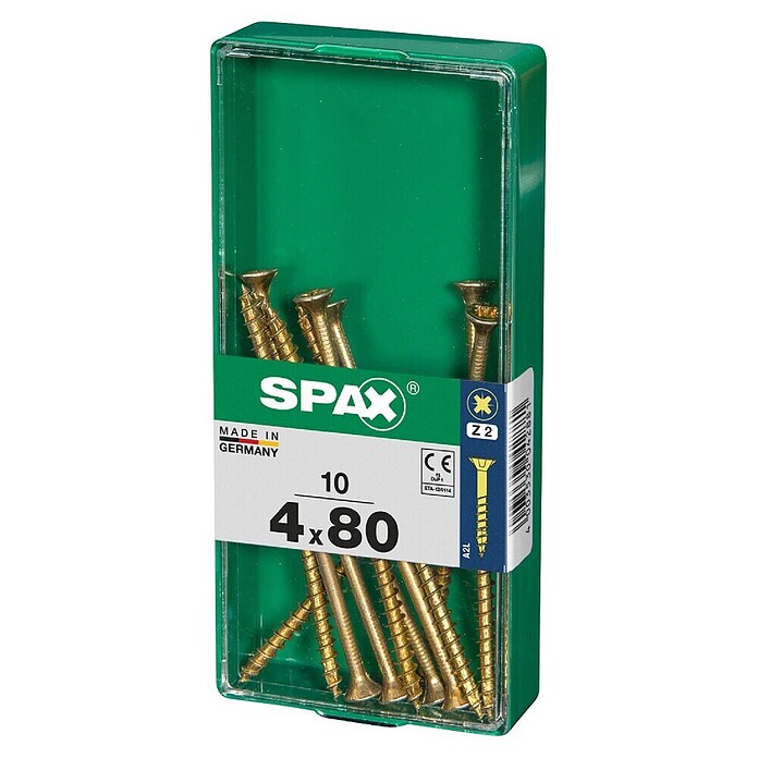 Spax Univerzalni vijak  (4 x 80 mm, Celotni navoj, 10 kos) | 1046 - Mehrzweckschrauben verpackt | AADB - Schrauben verpackt | AAD - Kleineisenwaren | AA - Eisenwaren | A - Eisenwaren | BAUHAUS