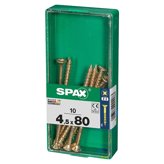 Spax Univerzalni vijak  (4,5 x 80 mm, Celotni navoj, 10 kos) | 1046 - Mehrzweckschrauben verpackt | AADB - Schrauben verpackt | AAD - Kleineisenwaren | AA - Eisenwaren | A - Eisenwaren | BAUHAUS