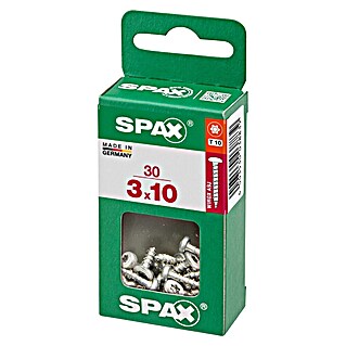 Spax Vijak z lečasto glavo (3 x 10 mm, Pocinkano, 30 kos, TX za pogone Torx)